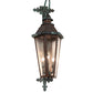 Meyda Lighting Millesime 11" 3-Light Verdigris & Copper Lantern Wall Sconce With Clear Seeded Shade Glass