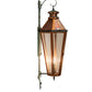 Meyda Lighting Millesime 14" 3-Light Antique Copper & Verdigris Lantern Wall Sconce With Clear Seeded Shade Glass