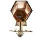 Meyda Lighting Millesime 14" 3-Light Antique Copper & Verdigris Lantern Wall Sconce With Clear Seeded Shade Glass