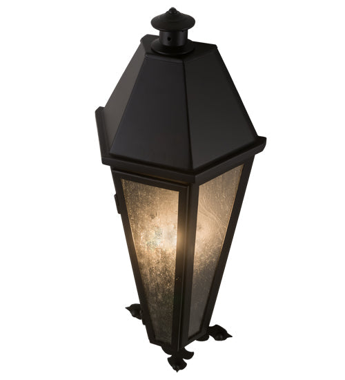 Meyda Lighting Millesime 14" 3-Light Blackwash Lantern Wall Sconce With Clear Seeded Shade Glass