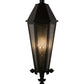 Meyda Lighting Millesime 14" 3-Light Blackwash Lantern Wall Sconce With Clear Seeded Shade Glass