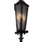 Meyda Lighting Millesime 14" 3-Light Blackwash Lantern Wall Sconce With Clear Seeded Shade Glass