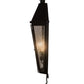 Meyda Lighting Millesime 14" 3-Light Blackwash Lantern Wall Sconce With Clear Seeded Shade Glass