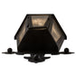 Meyda Lighting Millesime 14" 3-Light Blackwash Lantern Wall Sconce With Clear Seeded Shade Glass