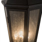 Meyda Lighting Millesime 14" 3-Light Blackwash Lantern Wall Sconce With Clear Seeded Shade Glass