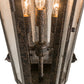 Meyda Lighting Millesime 14" 3-Light Coffee Bean Wall Sconce With Clear Seeded Shade Glass