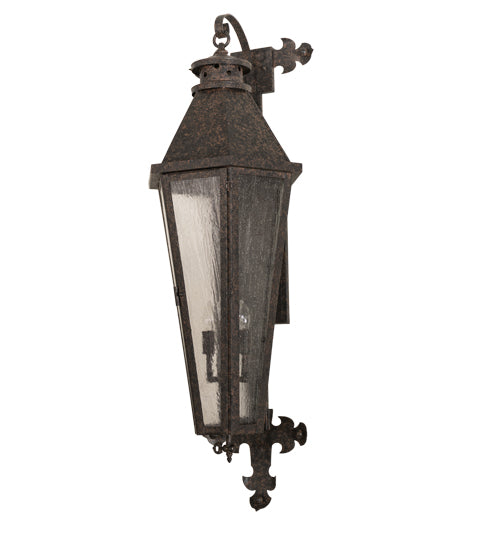 Meyda Lighting Millesime 14" 3-Light Coffee Bean Wall Sconce With Clear Seeded Shade Glass