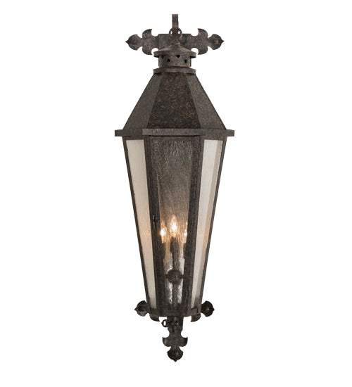 Meyda Lighting Millesime 14" 3-Light Coffee Bean Wall Sconce With Clear Seeded Shade Glass