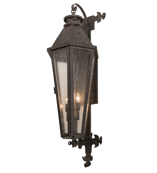 Meyda Lighting Millesime 14" 3-Light Coffee Bean Wall Sconce With Clear Seeded Shade Glass