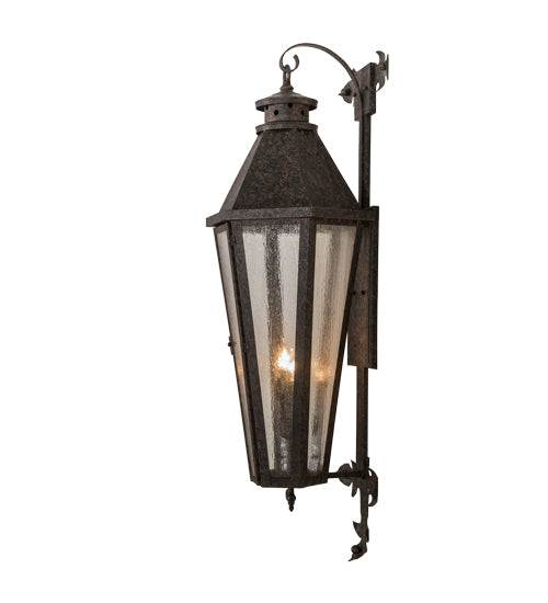 Meyda Lighting Millesime 14" 3-Light Coffee Bean Wall Sconce With Clear Seeded Shade Glass