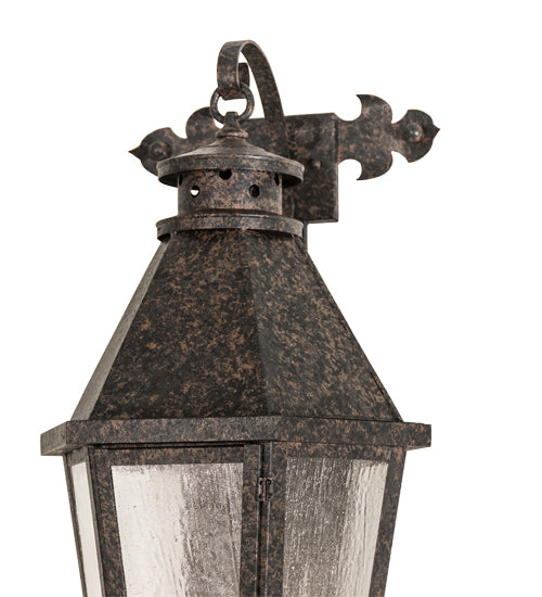 Meyda Lighting Millesime 14" 3-Light Coffee Bean Wall Sconce With Clear Seeded Shade Glass
