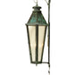 Meyda Lighting Millesime 14" 3-Light Craftsman Verde On Brass Lantern Wall Sconce With Clear Seeded Shade Glass