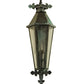 Meyda Lighting Millesime 14" 3-Light Craftsman Verde On Brass Lantern Wall Sconce With Clear Seeded Shade Glass