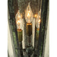 Meyda Lighting Millesime 14" 3-Light Craftsman Verde On Brass Lantern Wall Sconce With Clear Seeded Shade Glass