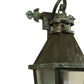 Meyda Lighting Millesime 14" 3-Light Craftsman Verde On Brass Lantern Wall Sconce With Clear Seeded Shade Glass