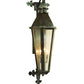 Meyda Lighting Millesime 14" 3-Light Craftsman Verde On Brass Lantern Wall Sconce With Clear Seeded Shade Glass