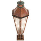 Meyda Lighting Millesime 14" 3-Light Vintage Copper And Craftsman Verdigris Outdoor Pier Mount Light With Clear Seeded Shade Glass