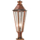 Meyda Lighting Millesime 14" 3-Light Vintage Copper And Craftsman Verdigris Outdoor Pier Mount Light With Clear Seeded Shade Glass