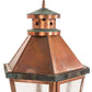 Meyda Lighting Millesime 14" 3-Light Vintage Copper And Craftsman Verdigris Outdoor Pier Mount Light With Clear Seeded Shade Glass