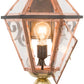 Meyda Lighting Millesime 14" Raw Copper & Brass And Timeless Bronze Lantern Wall Sconce With Clear Shade Glass