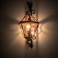 Meyda Lighting Millesime 14" Raw Copper & Brass And Timeless Bronze Lantern Wall Sconce With Clear Shade Glass