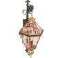 Meyda Lighting Millesime 14" Raw Copper & Brass And Timeless Bronze Lantern Wall Sconce With Clear Shade Glass