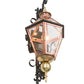 Meyda Lighting Millesime 14" Raw Copper & Brass And Timeless Bronze Lantern Wall Sconce With Clear Shade Glass