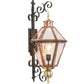 Meyda Lighting Millesime 14" Raw Copper & Brass And Timeless Bronze Lantern Wall Sconce With Clear Shade Glass