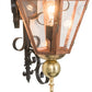Meyda Lighting Millesime 14" Raw Copper & Brass And Timeless Bronze Lantern Wall Sconce With Clear Shade Glass