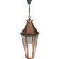 Meyda Lighting Millesime 14" Raw Copper Lantern Pendant Light With Clear Seeded Shade Glass