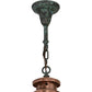 Meyda Lighting Millesime 14" Raw Copper Lantern Pendant Light With Clear Seeded Shade Glass