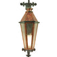 Meyda Lighting Millesime 14" Raw Copper Lantern Wall Sconce With Clear Seeded Shade Glass