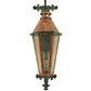 Meyda Lighting Millesime 14" Raw Copper Lantern Wall Sconce With Clear Seeded Shade Glass