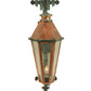 Meyda Lighting Millesime 14" Raw Copper Lantern Wall Sconce With Clear Seeded Shade Glass
