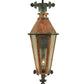 Meyda Lighting Millesime 14" Raw Copper Lantern Wall Sconce With Clear Seeded Shade Glass