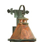 Meyda Lighting Millesime 14" Raw Copper Lantern Wall Sconce With Clear Seeded Shade Glass
