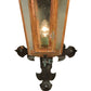 Meyda Lighting Millesime 14" Raw Copper and Verdi Brass Lantern Wall Sconce With Clear Seeded Shade Glass