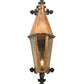 Meyda Lighting Millesime 14" Raw Copper and Verdi Brass Lantern Wall Sconce With Clear Seeded Shade Glass
