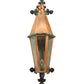Meyda Lighting Millesime 14" Raw Copper and Verdi Brass Lantern Wall Sconce With Clear Seeded Shade Glass