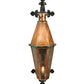 Meyda Lighting Millesime 14" Raw Copper and Verdi Brass Lantern Wall Sconce With Clear Seeded Shade Glass