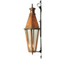 Meyda Lighting Millesime 14" Raw Copper and Verdi Brass Lantern Wall Sconce With Clear Seeded Shade Glass