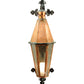 Meyda Lighting Millesime 14" Raw Copper and Verdi Brass Lantern Wall Sconce With Clear Seeded Shade Glass