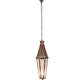 Meyda Lighting Millesime 14" Vintage Copper And Craftsman Verdi Lantern Pendant Light With Clear Seeded Shade Glass