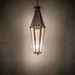 Meyda Lighting Millesime 14" Vintage Copper And Craftsman Verdi Lantern Pendant Light With Clear Seeded Shade Glass