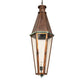 Meyda Lighting Millesime 14" Vintage Copper And Craftsman Verdi Lantern Pendant Light With Clear Seeded Shade Glass