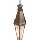 Meyda Lighting Millesime 14" Vintage Copper And Craftsman Verdi Lantern Pendant Light With Clear Seeded Shade Glass