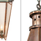 Meyda Lighting Millesime 14" Vintage Copper And Craftsman Verdi Lantern Pendant Light With Clear Seeded Shade Glass