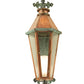 Meyda Lighting Millesime 14" Vintage Copper and Verdigris Brass Lantern Wall Sconce With Clear Seeded Shade Glass