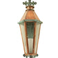 Meyda Lighting Millesime 14" Vintage Copper and Verdigris Brass Lantern Wall Sconce With Clear Seeded Shade Glass