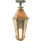 Meyda Lighting Millesime 14" Vintage Copper and Verdigris Brass Lantern Wall Sconce With Clear Seeded Shade Glass